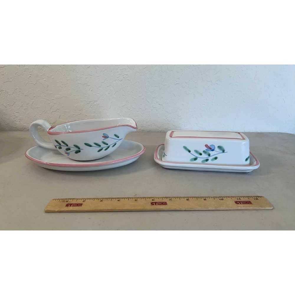 Caleca Butter Dish and Gravy Boat
